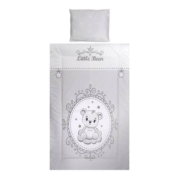 Σετ προίκας μωρού για κούνια 3τμχ Lorelli Little Bear Grey