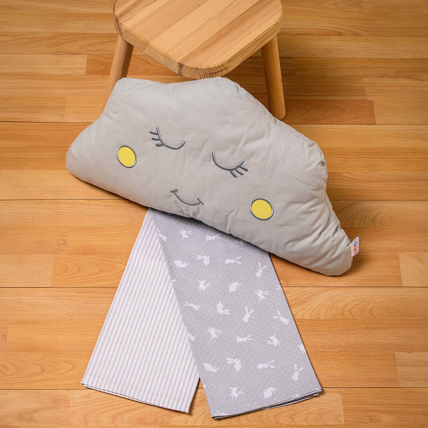 Σετ σεντόνια λίκνου 2τμχ 70x120εκ ABO Rabbit Grey