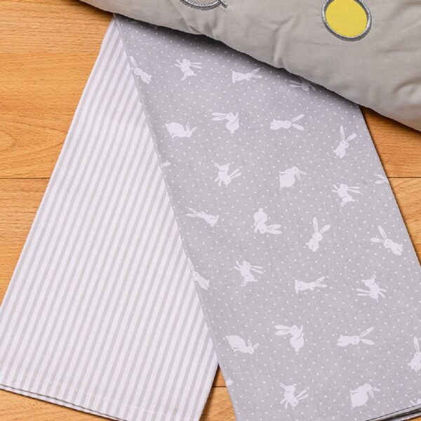 Σετ σεντόνια λίκνου 2τμχ 70x120εκ ABO Rabbit Grey