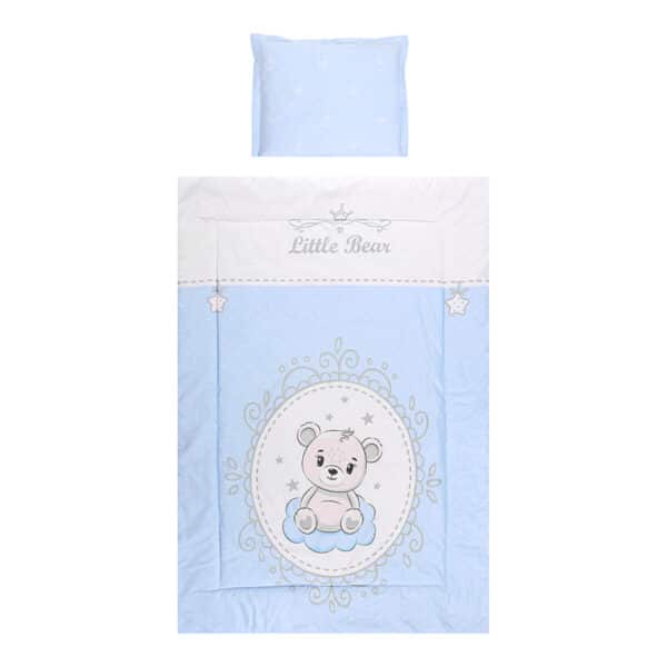 Σετ προίκας μωρού για κούνια 3τμχ Lorelli Little Bear Blue