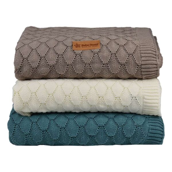 Κουβέρτα Κρεβατιού Πλεκτή 110x140εκ Bebe Stars Ivory
