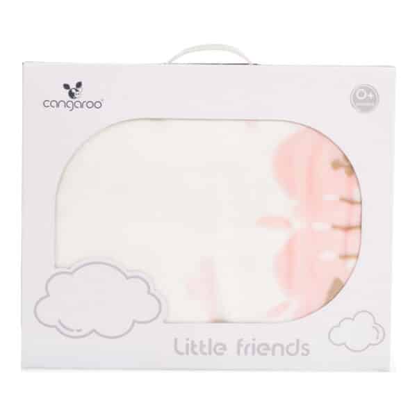 Bρεφική Κουβέρτα με Sherpa 80x110εκ Cangaroo Little Friends Pink