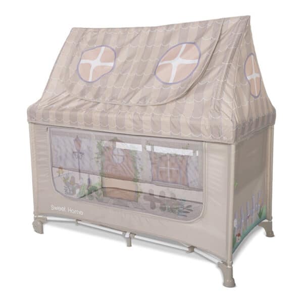 Παρκοκρέβατο 2 Επιπέδων με Στέγη Lorelli Sweet Home Beige