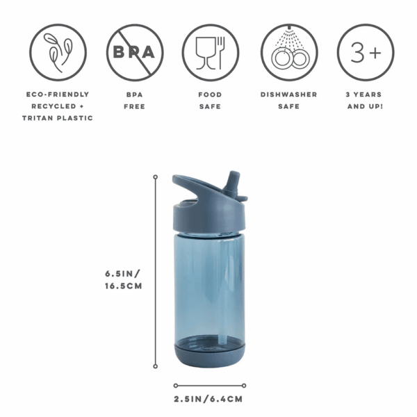 Παγούρι με Καλαμάκι 350ml 3Sprouts Blue