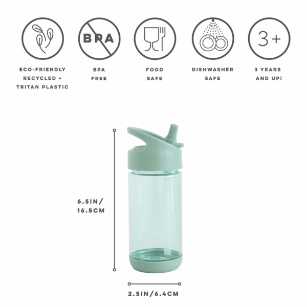 Παγούρι με Καλαμάκι 350ml 3Sprouts Green
