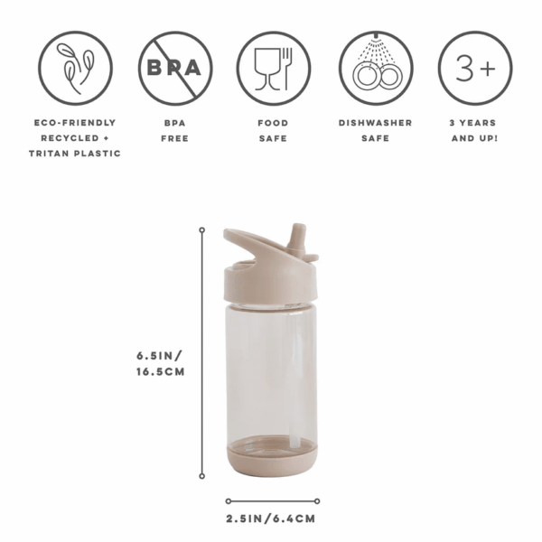 Παγούρι με Καλαμάκι 350ml 3Sprouts Taupe