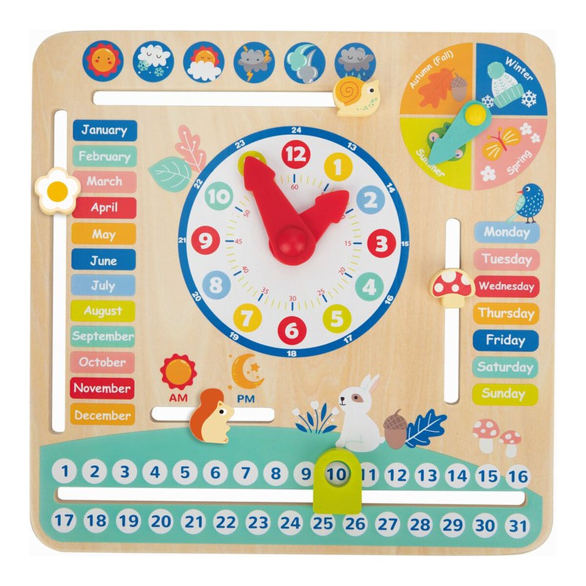 Ξύλινο Εκπαιδευτικό Παιχνίδι Ημερολόγιο Tooky Toy TF329A
