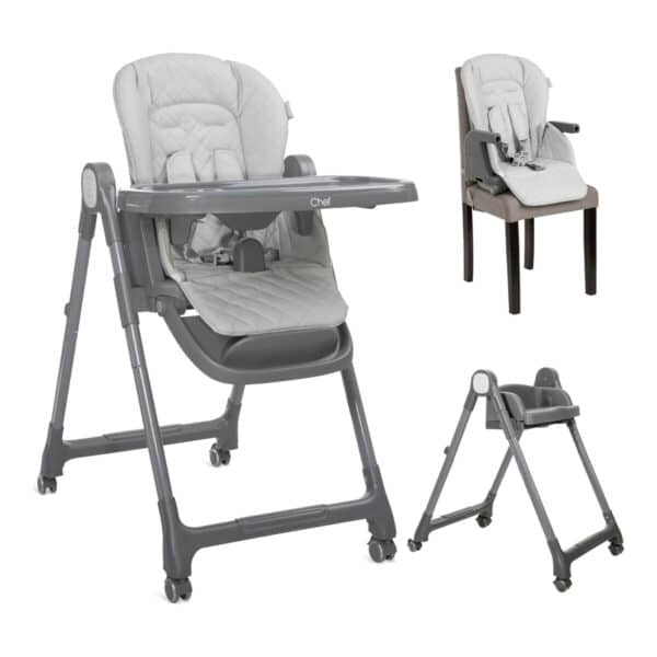Καρεκλάκι Φαγητού 3 σε 1 Lorelli Chef Grey Leather