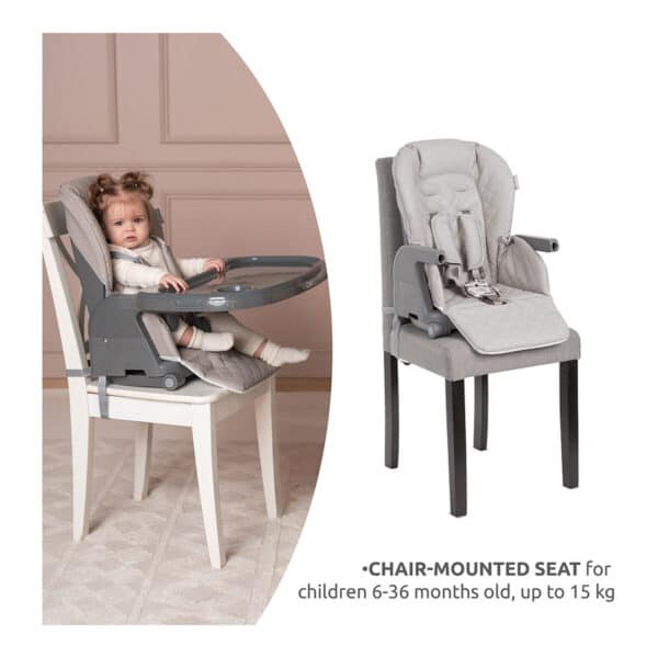 Καρεκλάκι Φαγητού 3 σε 1 Lorelli Chef Grey Leather - Image 8