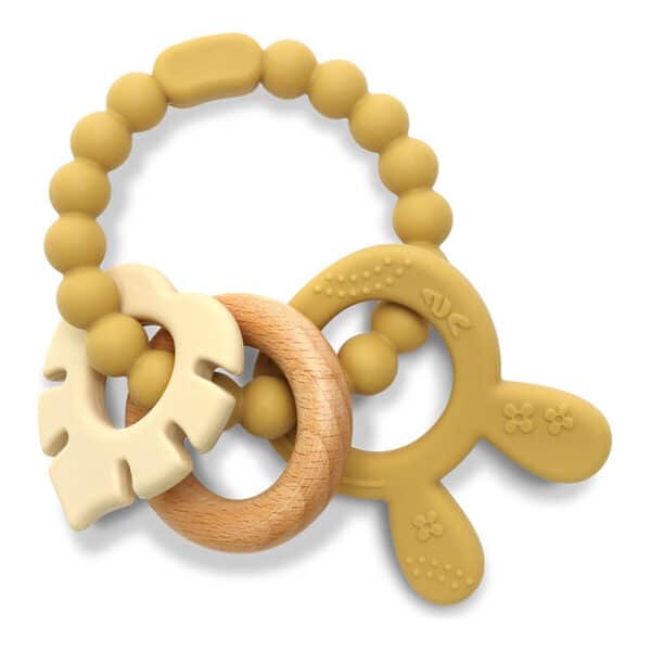 Μασητικός Κρίκος Οδοντοφυΐας Σιλικόνης Lorelli Rabbit Natural Yellow