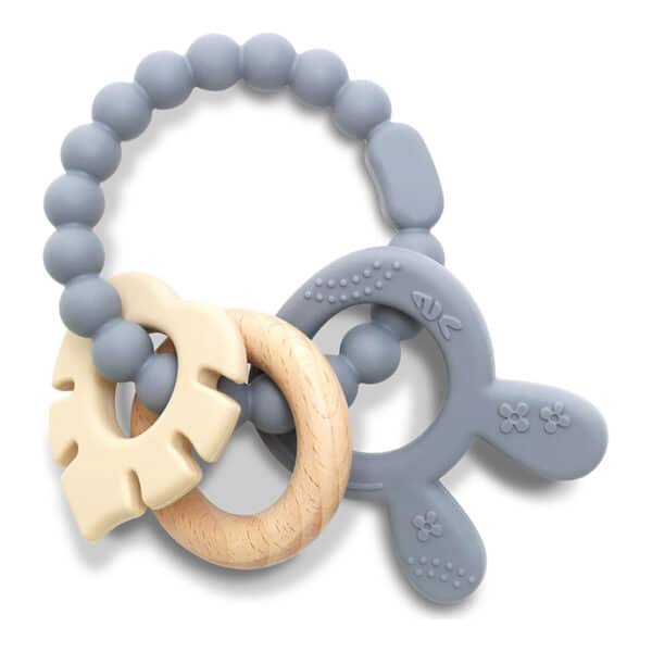 Μασητικός Κρίκος Οδοντοφυΐας Σιλικόνης Lorelli Rabbit Natural Grey
