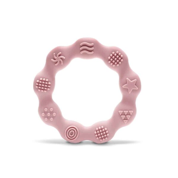 Μασητικός Κρίκος Οδοντοφυΐας Σιλικόνης Lorelli Ring Natural Deep Pink