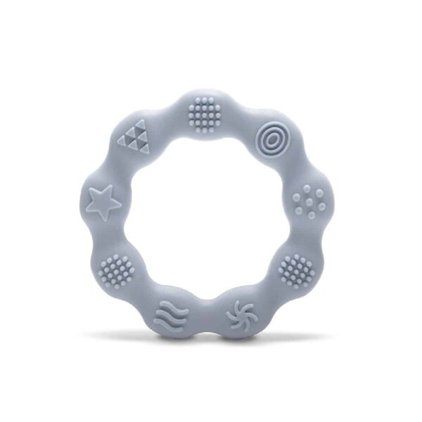 Μασητικός Κρίκος Οδοντοφυΐας Σιλικόνης Lorelli Ring Natural Grey