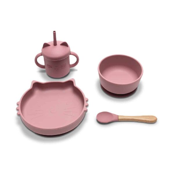 Σετ Φαγητού Σιλικόνης 4τμχ Lorelli Natural Deep Pink