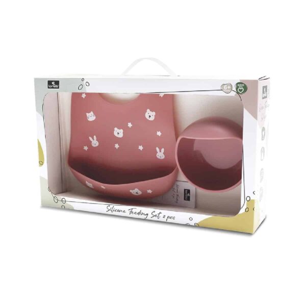 Σετ Φαγητού Σιλικόνης 2τμχ Lorelli Natural Deep Pink - Image 3