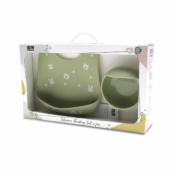 Σετ Φαγητού Σιλικόνης 2τμχ Lorelli Natural Fresh Green - Image 3