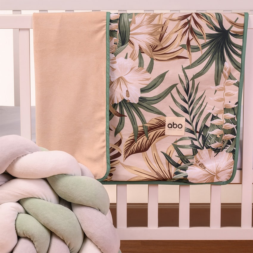 Βελουτέ κουβέρτα αγκαλιάς 90x90εκ ABO Tropical Leaves