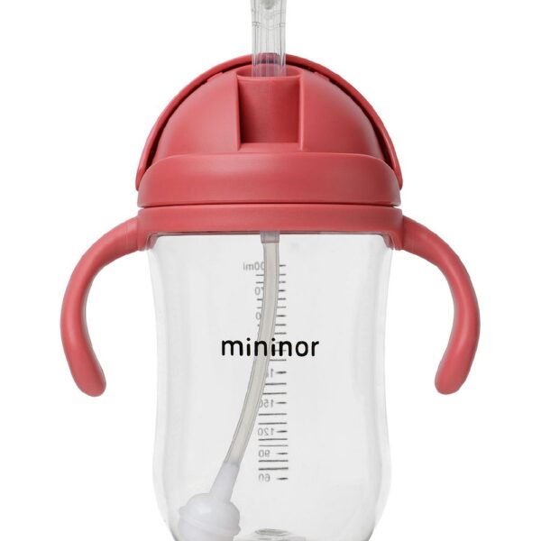 Εκπαιδευτικό Ποτηράκι με καλαμάκι 220ml Mininor Rhubarb