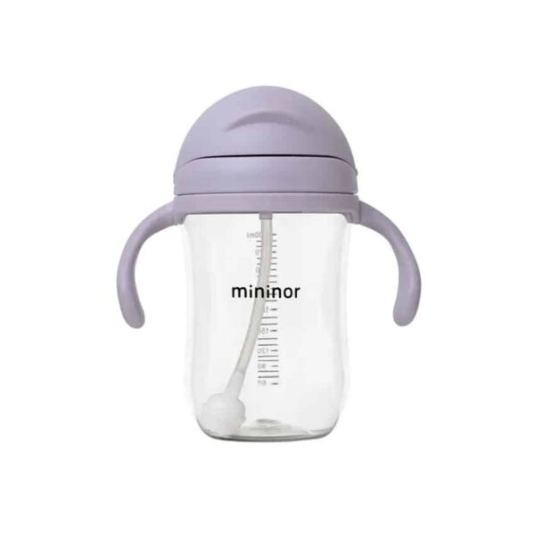 Εκπαιδευτικό Ποτηράκι με καλαμάκι 220ml Mininor Lilac Flower