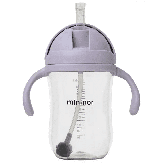 Εκπαιδευτικό Ποτηράκι με καλαμάκι 220ml Mininor Lilac Flower