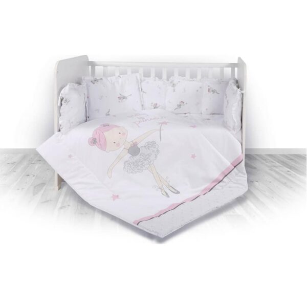 Σετ προίκας μωρού 4τμχ για κούνια 60x120εκ Lorelli Lily Ballet Pink