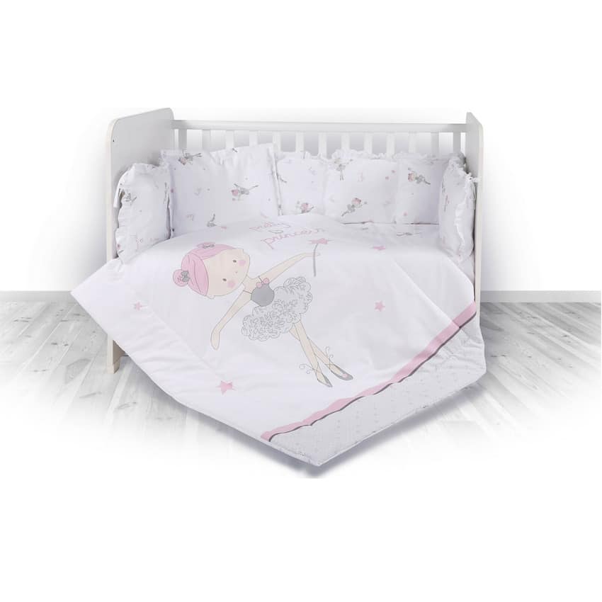 Σετ προίκας μωρού 4τμχ για κούνια 60x120εκ Lorelli Lily Ballet Pink