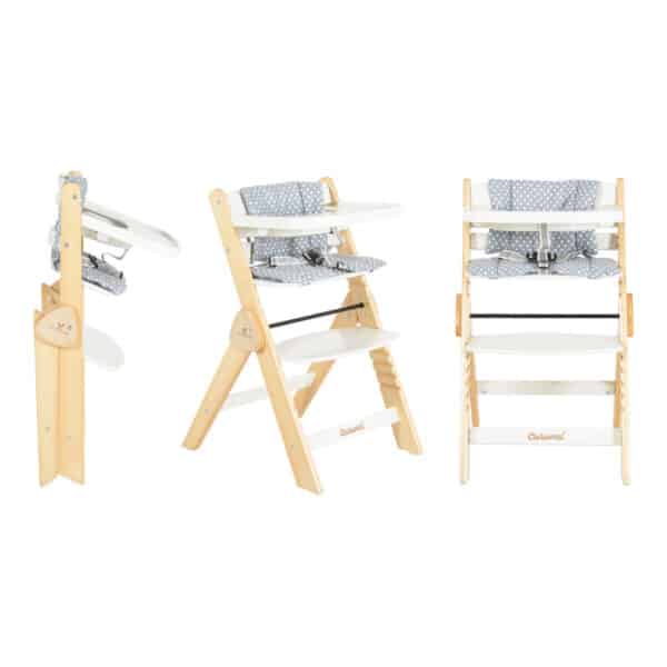 Ξύλινο Καρεκλάκι Φαγητού Cangaroo Caramel white - Image 3