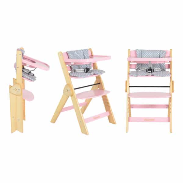 Ξύλινο Καρεκλάκι Φαγητού Cangaroo Caramel Pink - Image 3