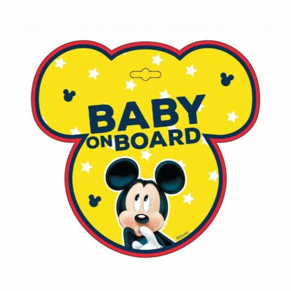 Σήμα Αυτοκινήτου Με Βεντούζα Baby on Board FreeOn Mickey 9612