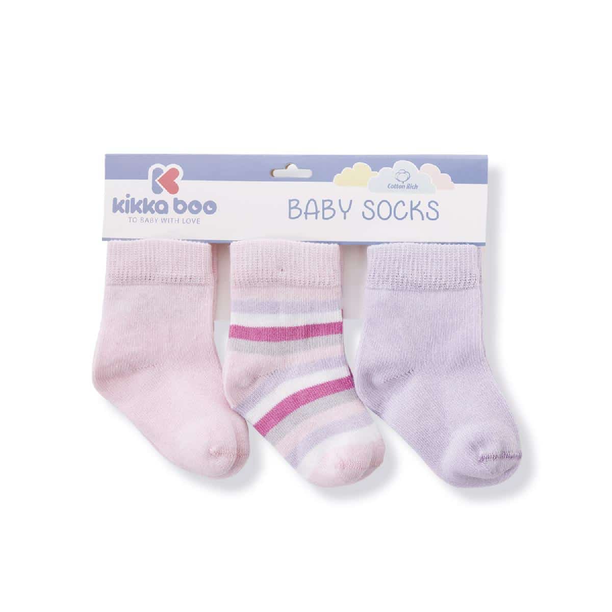 Βρεφικά Καλτσάκια 3τμχ 2-3y Kikka Boo Stripes Purple
