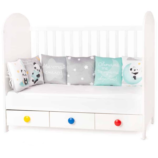 Πάντα κρεβατιού με 6 μαξιλάρια 30x30εκ Amek Toys Panda