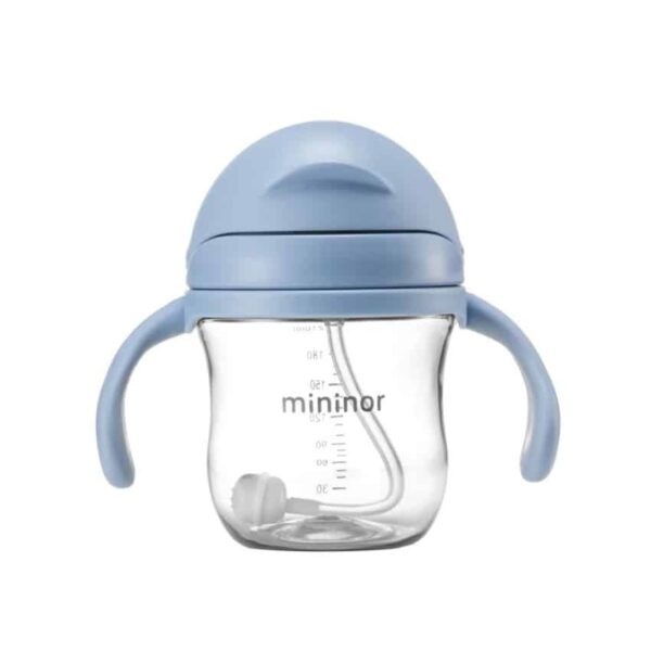 Εκπαιδευτικό Ποτηράκι με καλαμάκι 220ml Mininor Blue