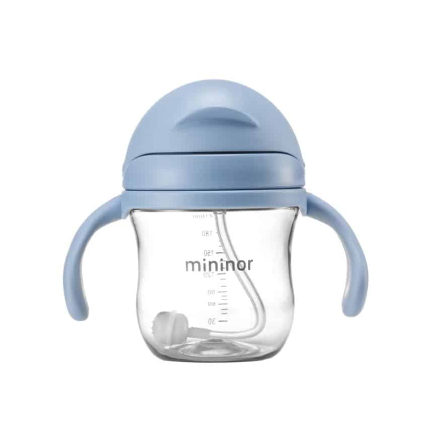 Εκπαιδευτικό Ποτηράκι με καλαμάκι 220ml Mininor Blue