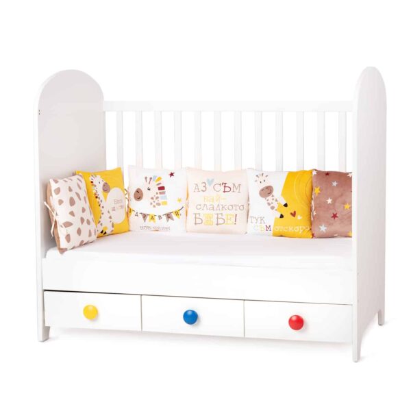 Πάντα κρεβατιού με 6 μαξιλάρια 30x30εκ Amek Toys Giraffe