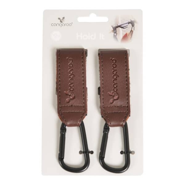 Γάντζοι Καροτσιού Universal 2τμχ Cangaroo Dark Brown
