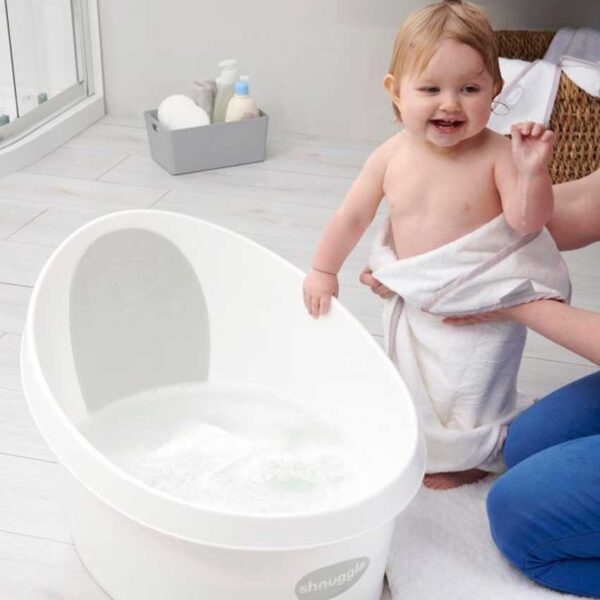 Shnuggle Μπανάκι με τάπα 12 μηνών εως 4 ετών Λευκό Γκρί ανοιχτό με τάπα - Image 2