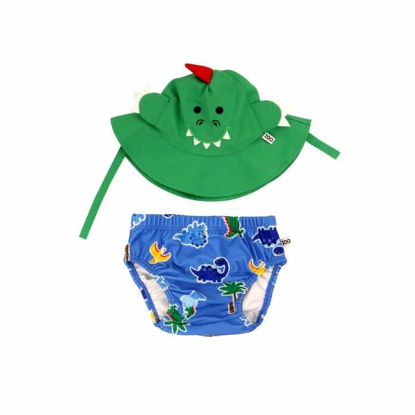 Σετ Μαγιό και Καπέλο UPF50+ Zoocchini Devin the Dino & Friends