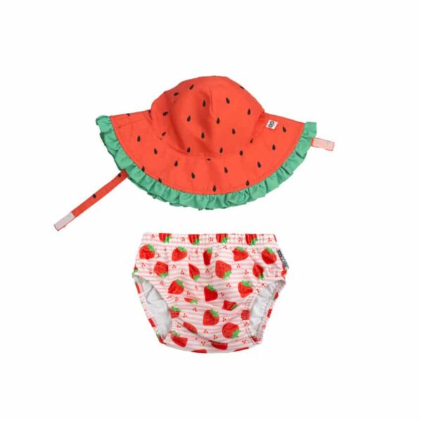 Σετ Μαγιό και Καπέλο UPF50+ Zoocchini Strawberry Delight