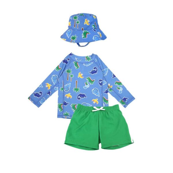 Σετ UV Μαγιό Καπέλο Μπλούζα Zoocchini Bucket Devin the Dino & Friends