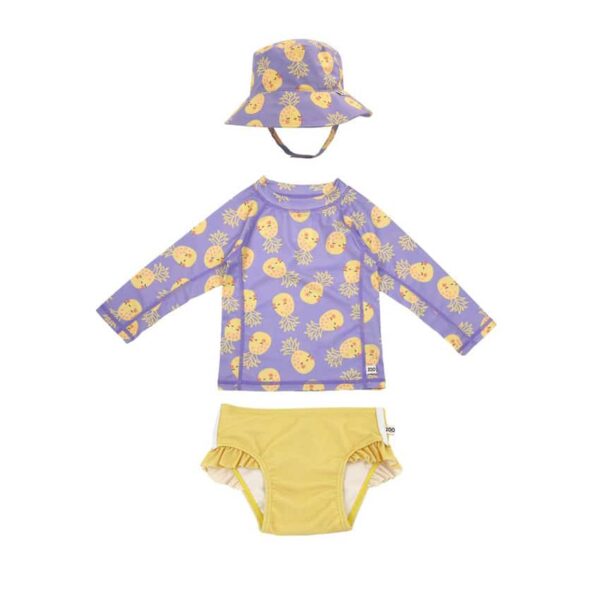 Σετ UV Μαγιό Καπέλο Μπλούζα Zoocchini Bucket Pineapple
