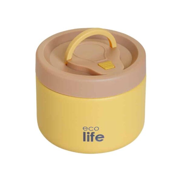 Στρογγυλό Θερμός Φαγητού 650ml Ecolife Κίτρινο