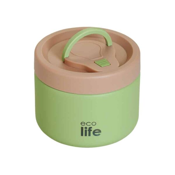 Στρογγυλό Θερμός Φαγητού 650ml Ecolife Πράσινο