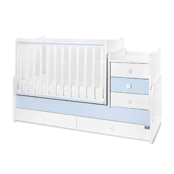 Μετατρεπόμενο βρεφικό κρεβάτι Lorelli Maxi plus 70/160 White/Baby Blue