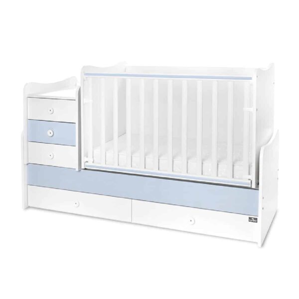 Alternative view of Μετατρεπόμενο βρεφικό κρεβάτι Lorelli Maxi plus 70/160 White/Baby Blue