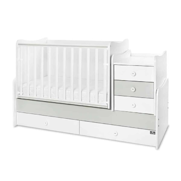 Μετατρεπόμενο βρεφικό κρεβάτι Lorelli Maxi plus 70/160 White/Milky Green