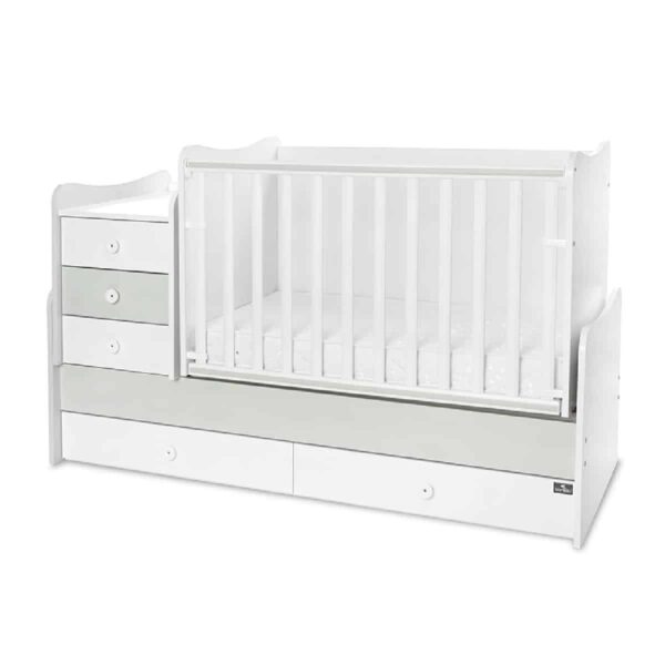 Alternative view of Μετατρεπόμενο βρεφικό κρεβάτι Lorelli Maxi plus 70/160 White/Milky Green