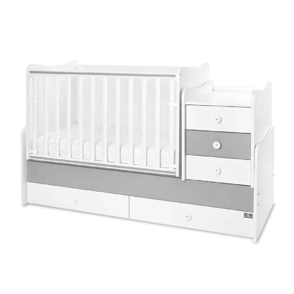 Μετατρεπόμενο βρεφικό κρεβάτι Lorelli Maxi plus 70/160 White/Stone Grey