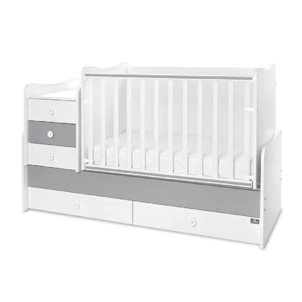 Alternative view of Μετατρεπόμενο βρεφικό κρεβάτι Lorelli Maxi plus 70/160 White/Stone Grey