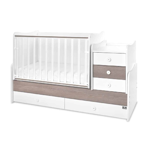 Μετατρεπόμενο βρεφικό κρεβάτι Lorelli Maxi plus 70/160 White/Caffe