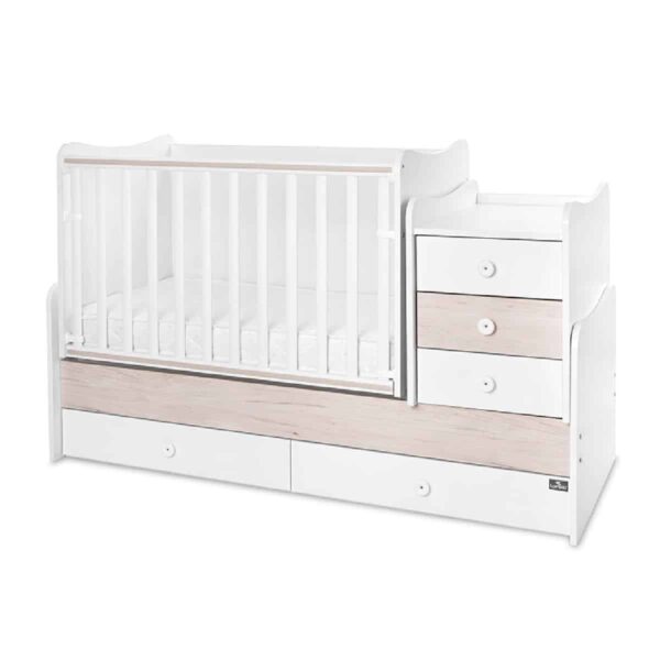 Μετατρεπόμενο βρεφικό κρεβάτι Lorelli Maxi plus 70/160 White/Light Oak